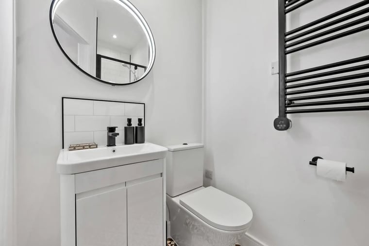 A private en-suite shower room at The Bawdlands, Clitheroe